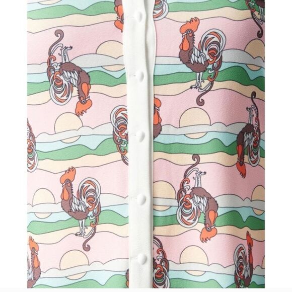 Unique Vintage Rooster Print Mini Dress - Picture 3 of 8